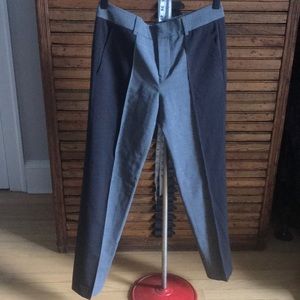 Vince Color Block Monochromatic Grey Trouser Pants Slacks